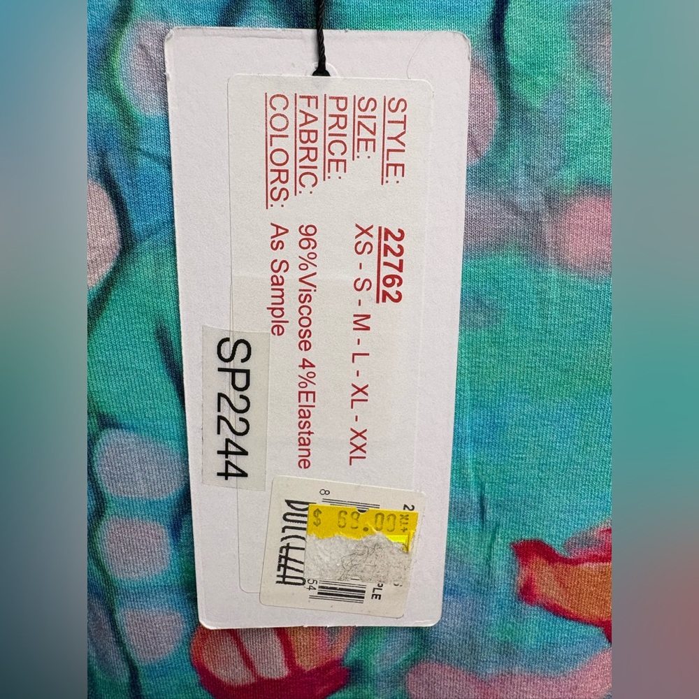 Vibrant Floral Long Sleeve Top - Blue and Pink - Picture 2 of 3